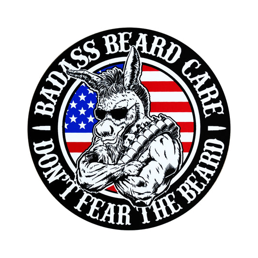 badass beard care USA vinyl sticker