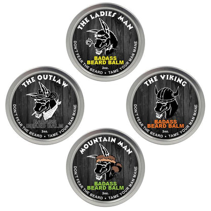 beard balm, badass beard care, 4 pack