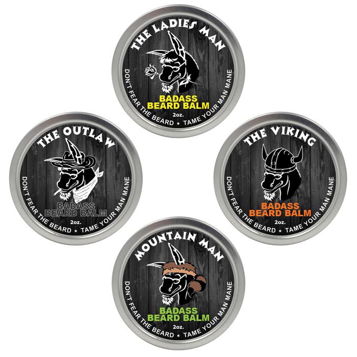 beard balm, badass beard care, 4 pack