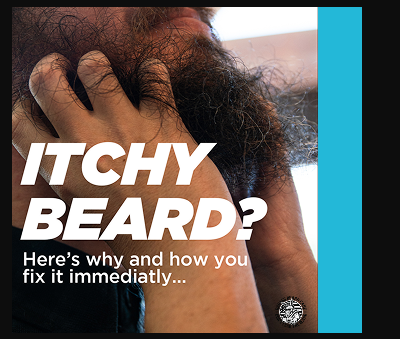 Man without beard oil itching his beard